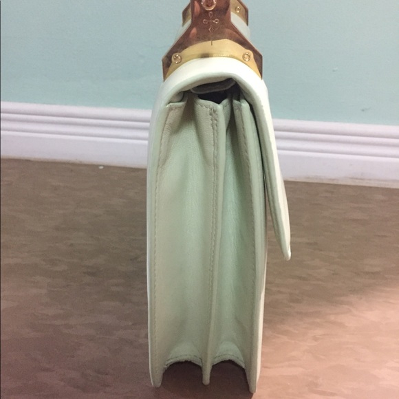 M2MALLETIER La Collectionneuse Mint Green Leather Shoulder Bag - Picture 6 of 10